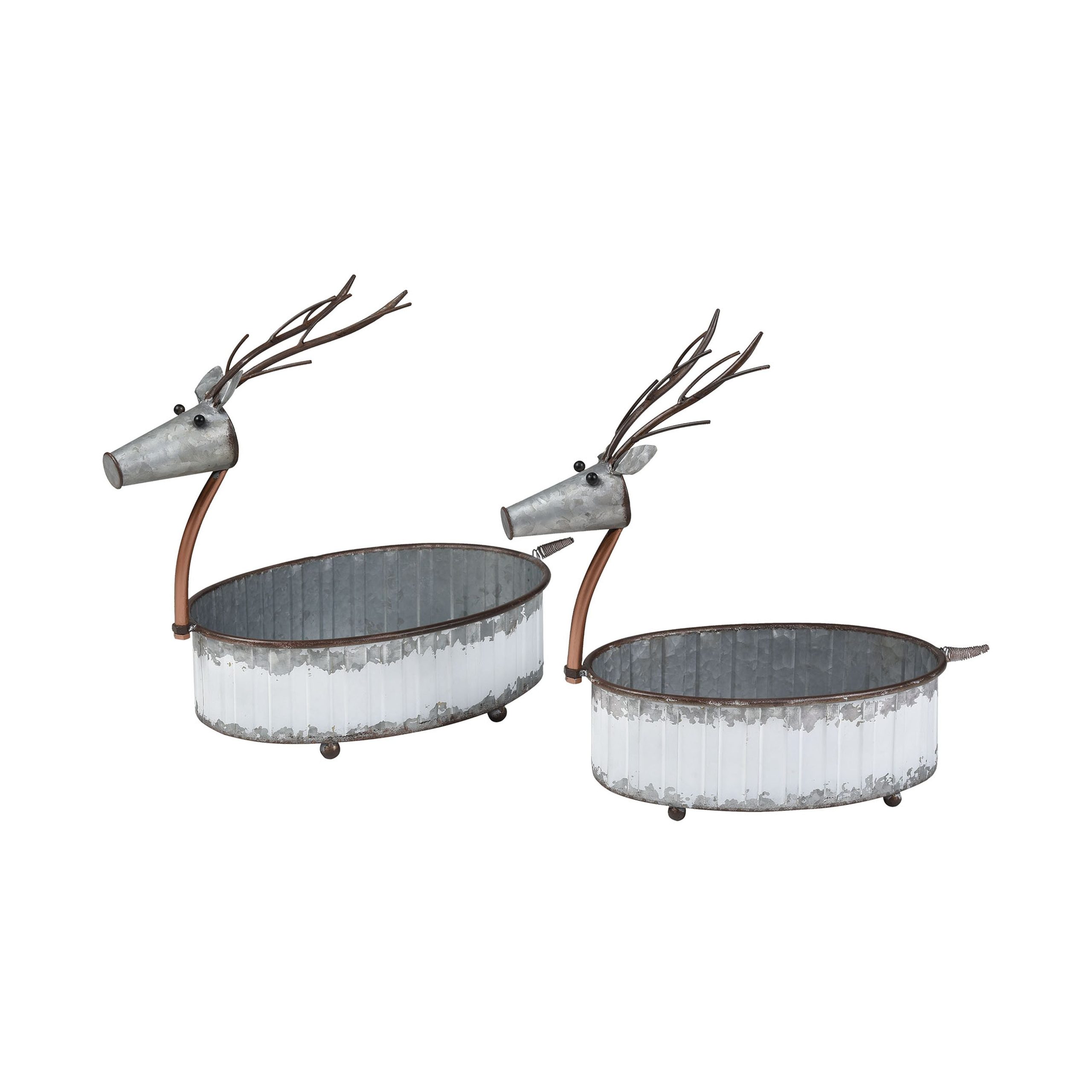 ELK STUDIO 201080 Winterbrigde Reindeer Pots (Set of 2) – Sawyer White