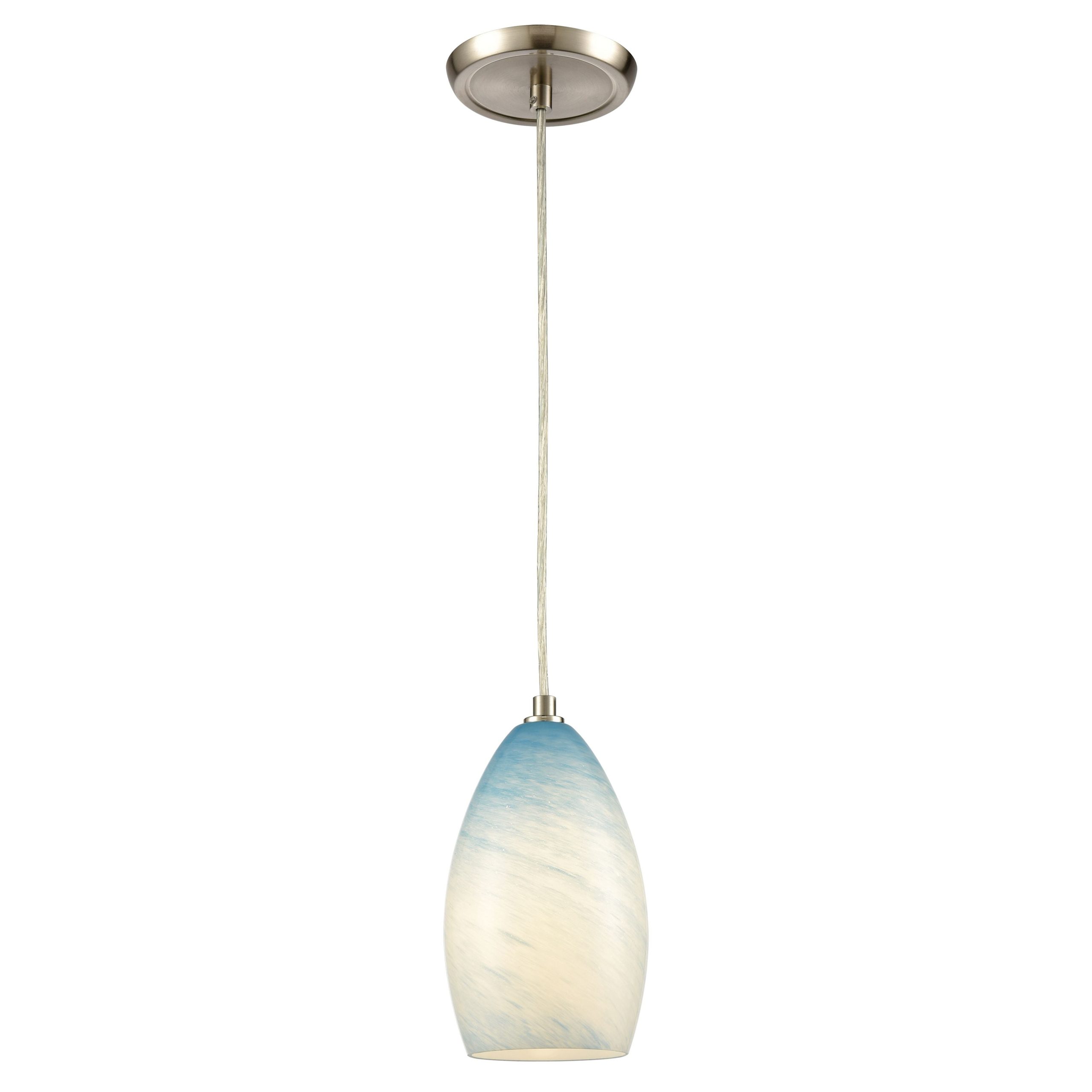 ELK SHOWROOM 30240/1 Planetario 5” Wide 1-Light Mini Pendant – Satin Nickel