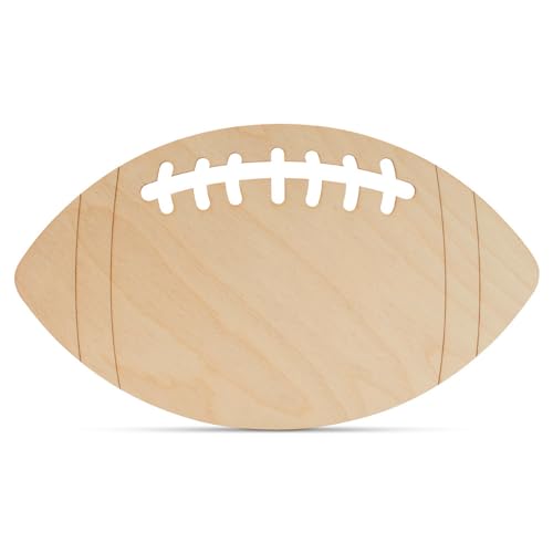 Wooden Football Cutouts 13-inch, Pack of 2 Unfinished Football Signs for Crafts, Lockers, & Football Party Décor, by Woodpeckers