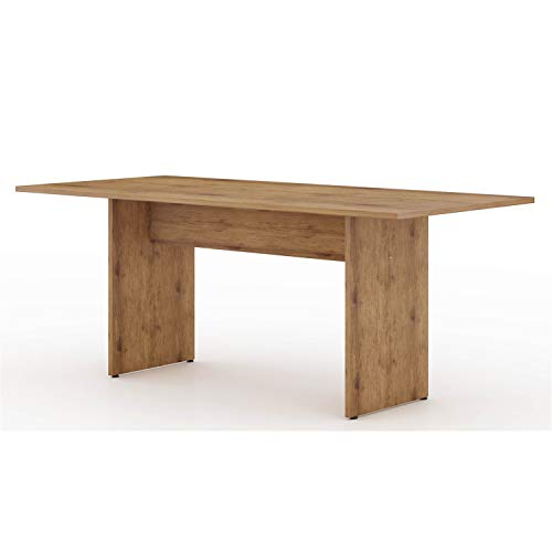 Manhattan Comfort Nomad Mid Century Modern Rustic Dining Table, 67.91″, Nature