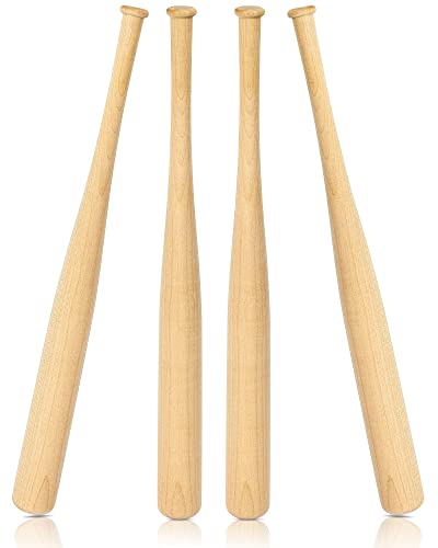 4 Pcs Mini Baseball Bats 18 Inch Wooden Baseball Bat Craft Unfinished Wooden Bats Unpainted Wood Baseball Bats for Painting DIY Craft Projects Ball