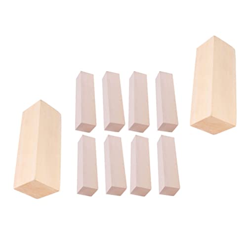 MILISTEN 10 Pcs Carved Wooden Strips Unfinished Wood Blocks for Crafts Carving Blocks Craft Wood Blank Blocks Wood Bass Carving Blocks Wood Decor