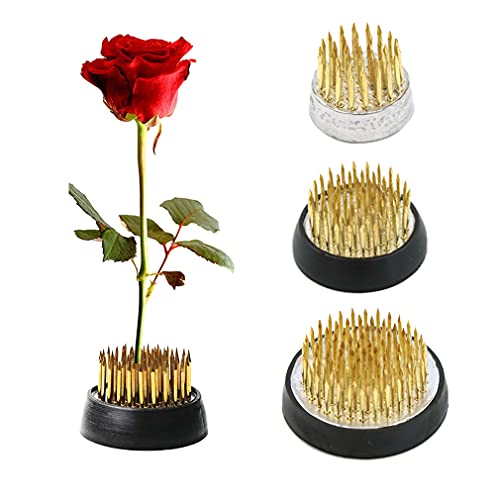 3PCS Flower Frog Holder/Round Flower Fixed Tools with Brass Needle,3 Sizes Flower Arrangement Pin for Garden Home Decoration(0.9inch 1.34inch