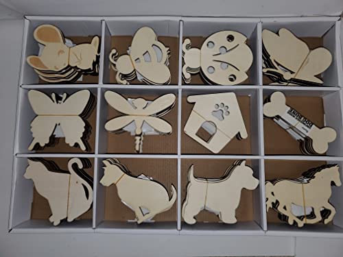 Darice 108 Piece Unfinished Wood Crafts, Pets and Insects