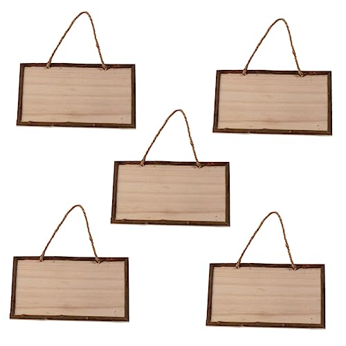 COHEALI 10 pcs Wooden Blank Hanging Tag Natural Wood Home Accents Decor Decorative Wood Panels Coffee bar Signs Craft Plaque Sign DIY Blank Wood Sign