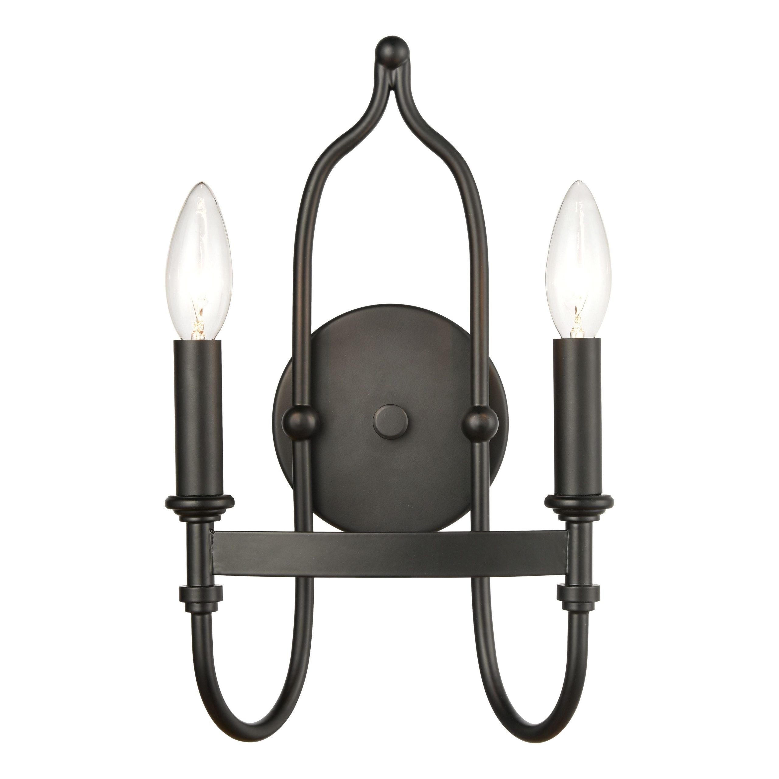 ELK SHOWROOM 46381/2 Wickshire 14” High 2-Light Sconce – Matte Black