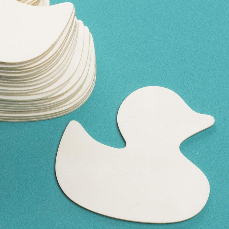 Pack of 12 Unfinished Wood Duck Cutout by Factory Direct Craft – Blank Wooden Duck Craft Shapes to Turn into Baby Shower Favors, Gender Reveals, Gift