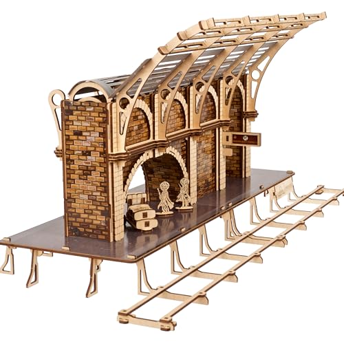 UGEARS Harry Potter Platform 9 ¾ 3D Puzzle – Wooden Model Kits for Adults to Build – Mechanical Wooden Model Kit – Compatible Hogwarts Express Train