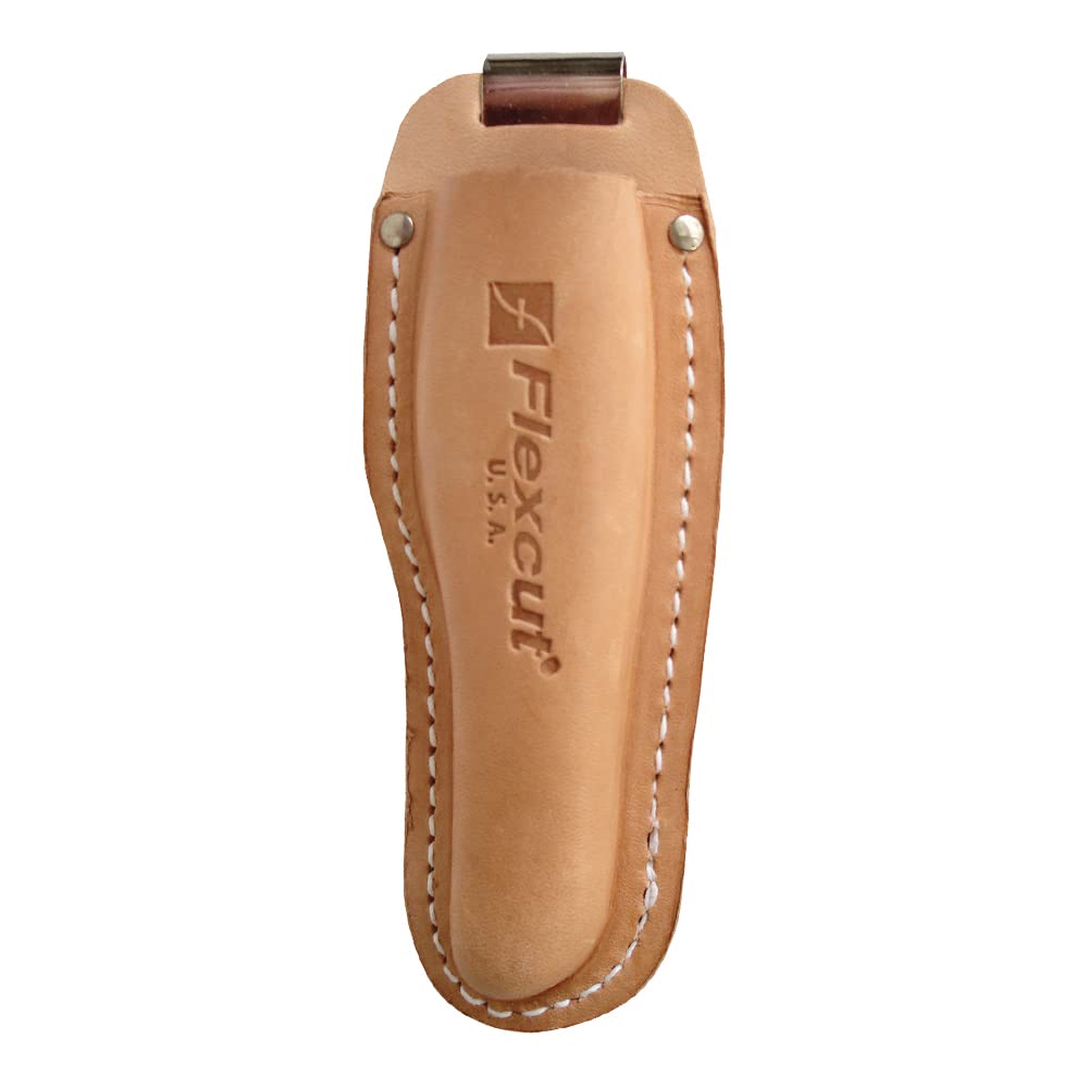 Flexcut Knife Sheath, Molded Leather, for All Standard Knife Profiles, Belt Clip Included (KN02)