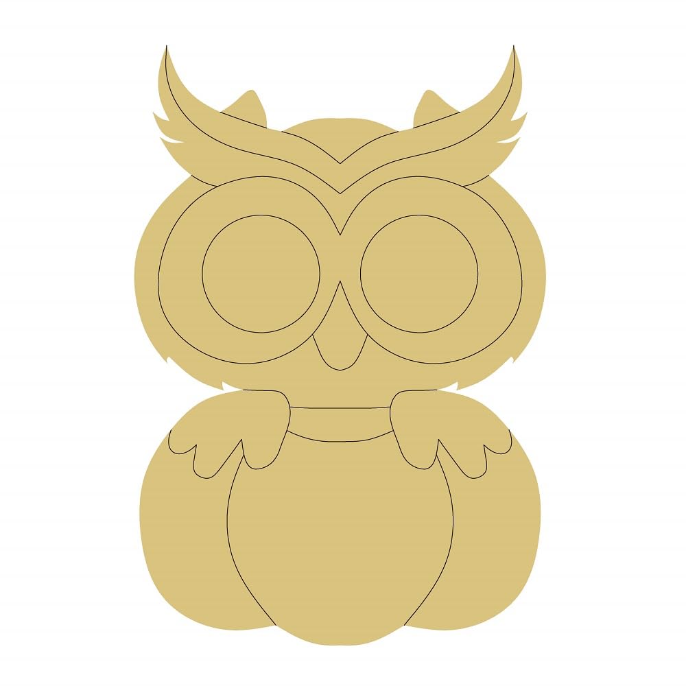 Pumpkin Owl Design by Line Unfinished Wood Cutout Fall Autumn Seasonal Cute Pumpkin Animal Canvas Style 2 Art 1