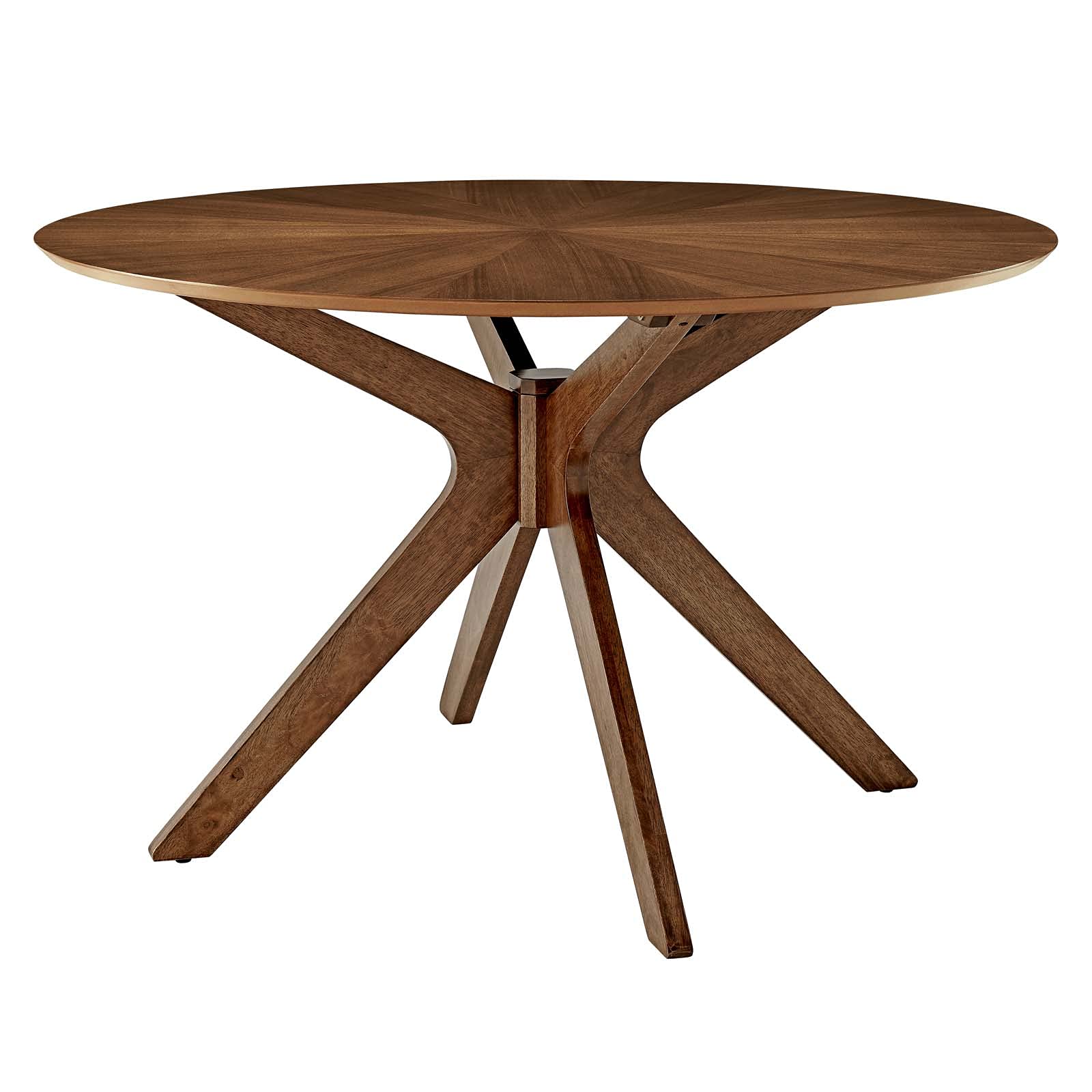 Modway Crossroads 47″ Round Wood Dining Table, Walnut