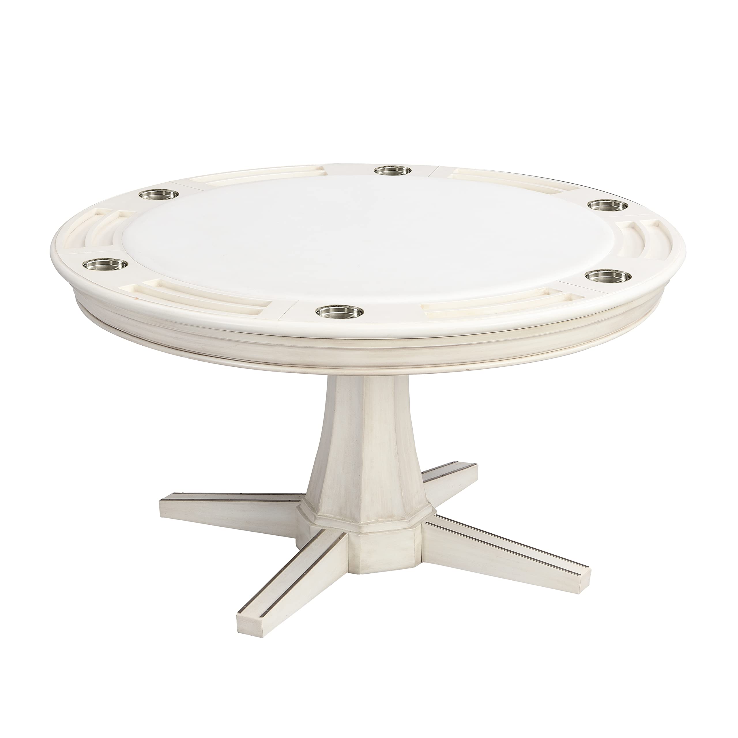 Furniture of America Coleman Transitional Round Wood 3 in 1 Table 54 in. for Dining, Casino Games, Chess, Poker and Domino, Billiard Room Essentials