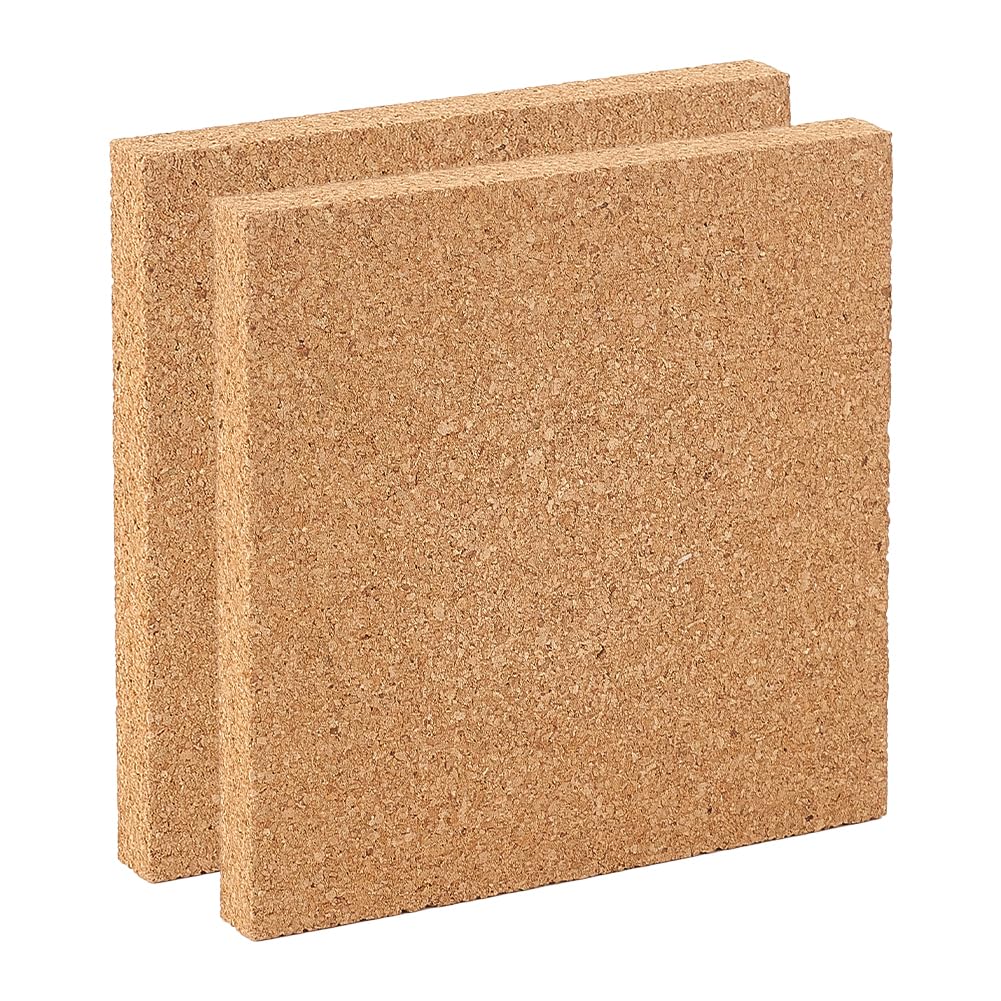 OLYCRAFT 2PCS Square Bulletin Boards 6 x 6 inch Non Self-Adhesive Wood Cork Board 0.6 inch Thick Square Cork Board Cork Tiles for Wall Decoration,