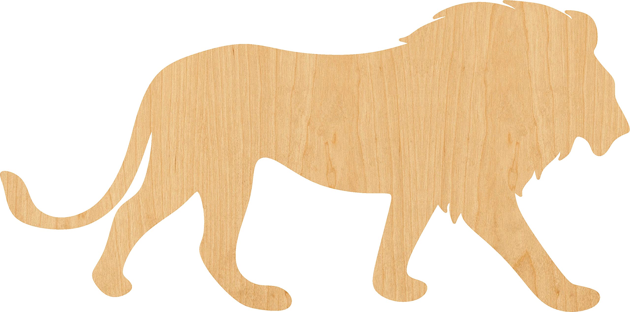 Lion Laser Cut Out Wood Shape Craft Supply – 4 Inch