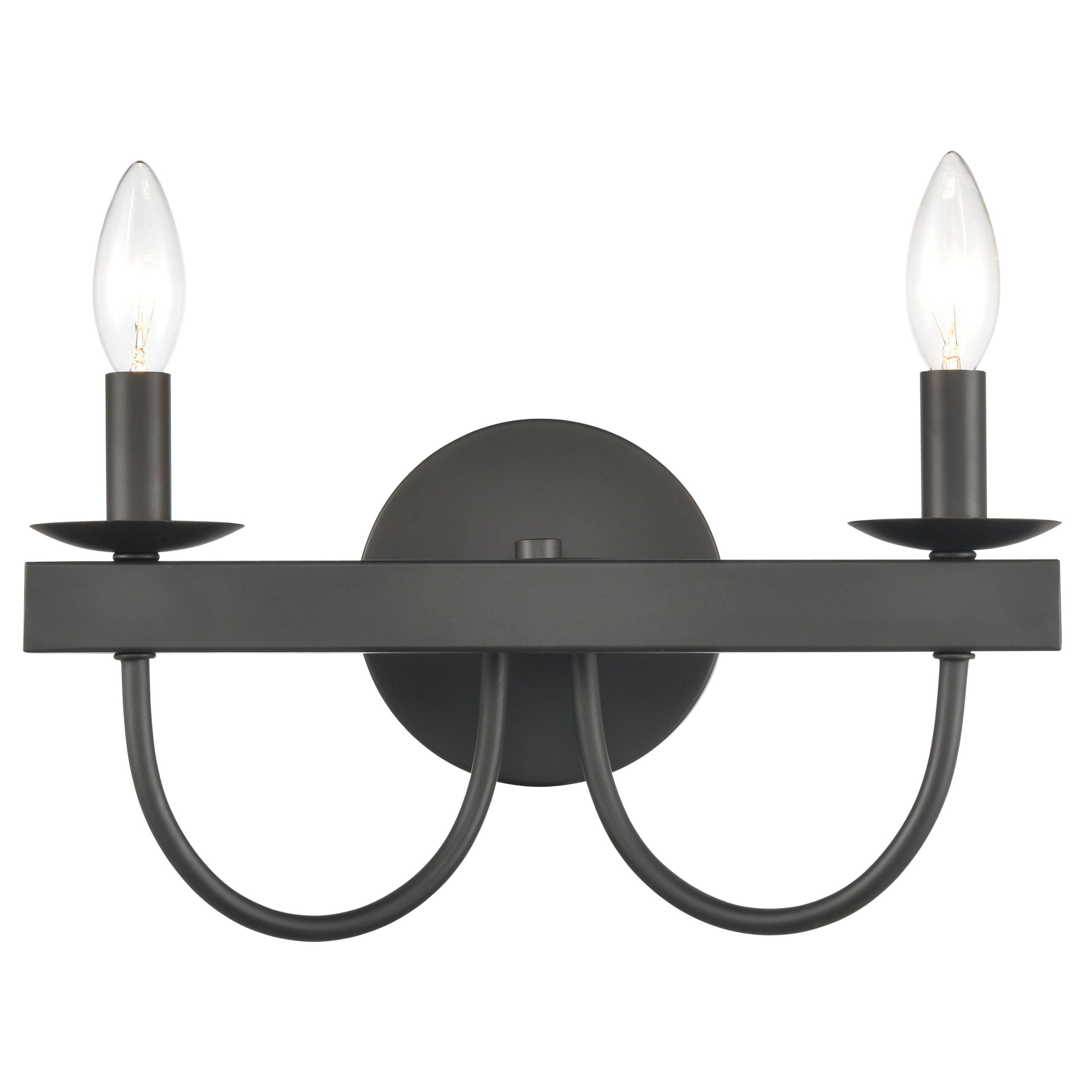 ELK SHOWROOM 75074/2 Williamson 14” Wide 2-Light Vanity Light – Black