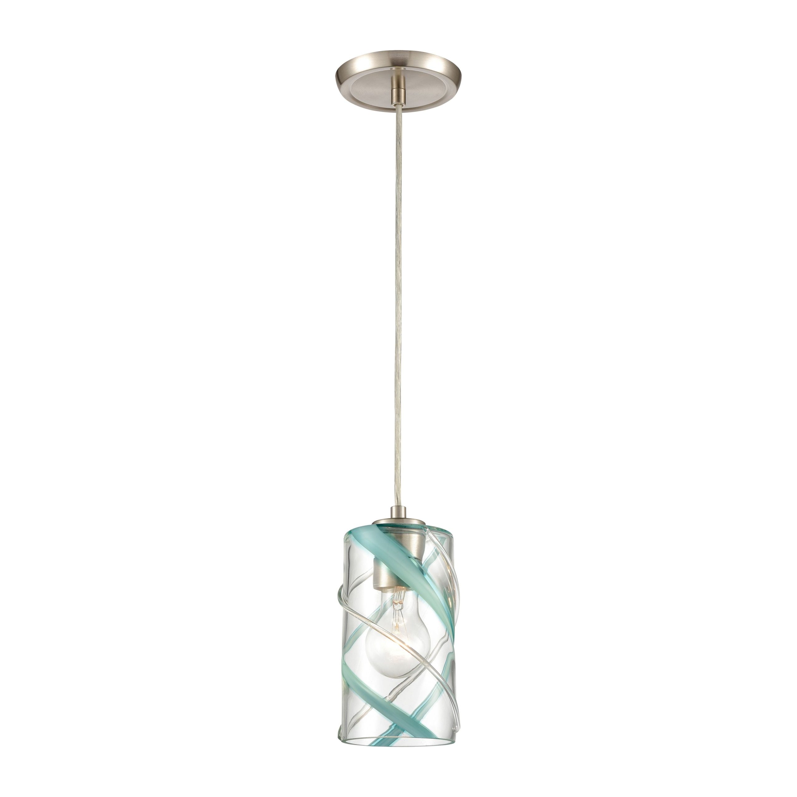 ELK SHOWROOM 85341/1 Winter Wind 5” Wide 1-Light Mini Pendant – Satin Nickel