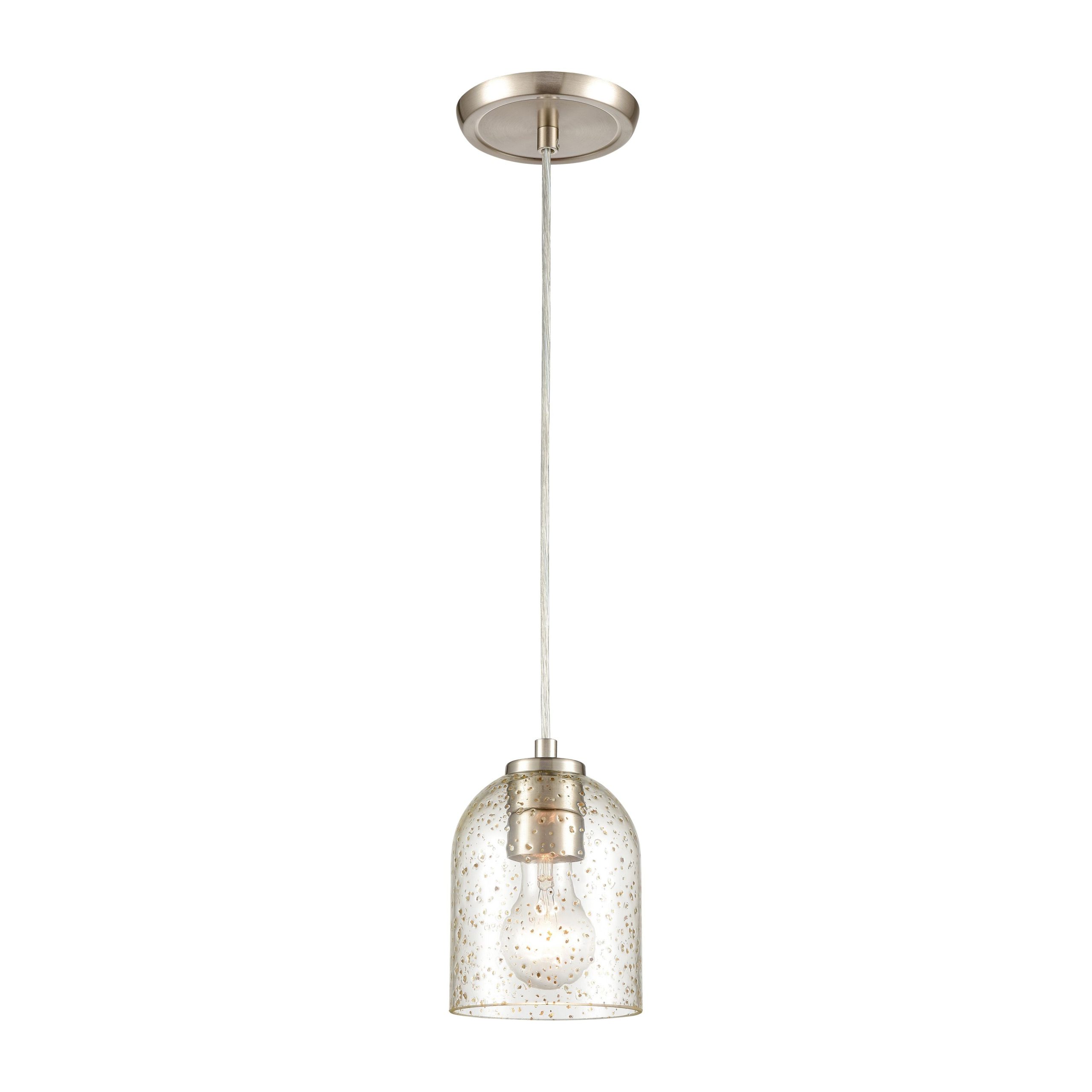 ELK SHOWROOM 85395/1 Sprinkle 5” Wide 1-Light Mini Pendant – Satin Nickel