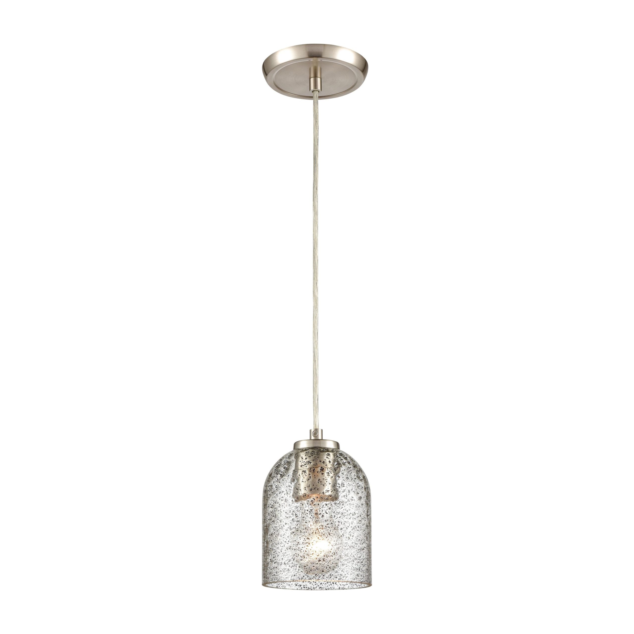 ELK SHOWROOM 85406/1 Sprinkle 5” Wide 1-Light Mini Pendant – Satin Nickel