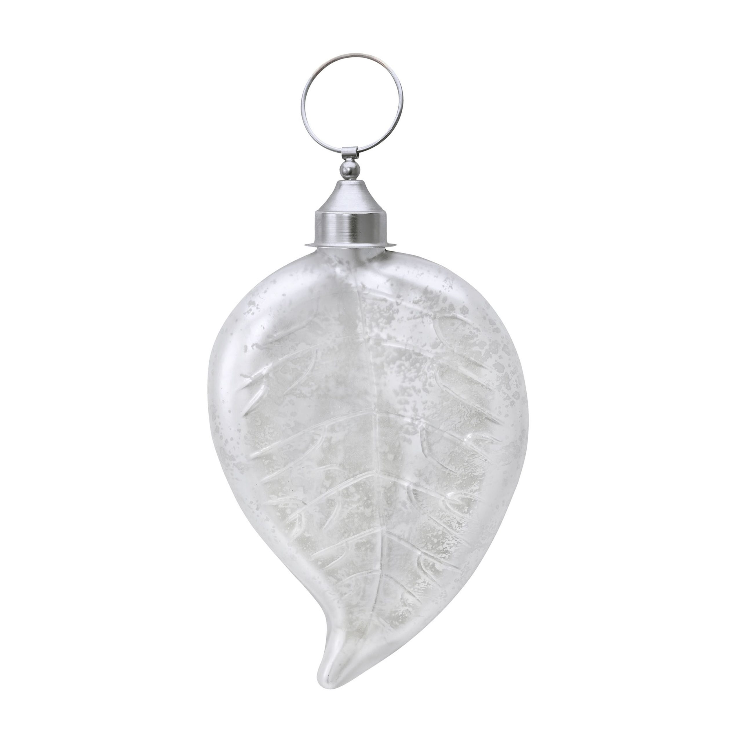 ELK SIGNATURE 876015 White Satin Leaf Ornament