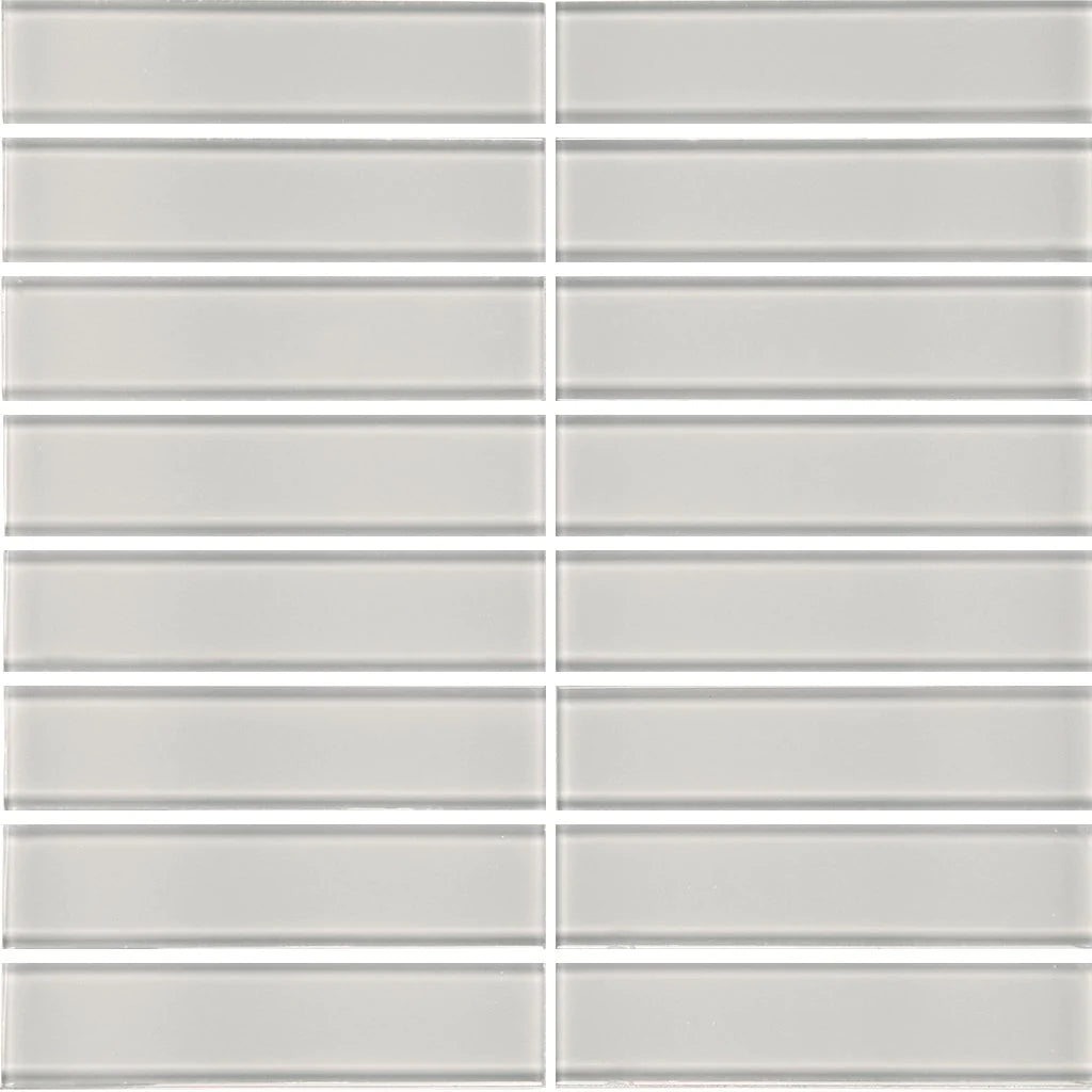 Aquatica Cloud 1.5″x6″ Stacked Glass Mosaic Tile 11.75″x11.75″ – Element Collection