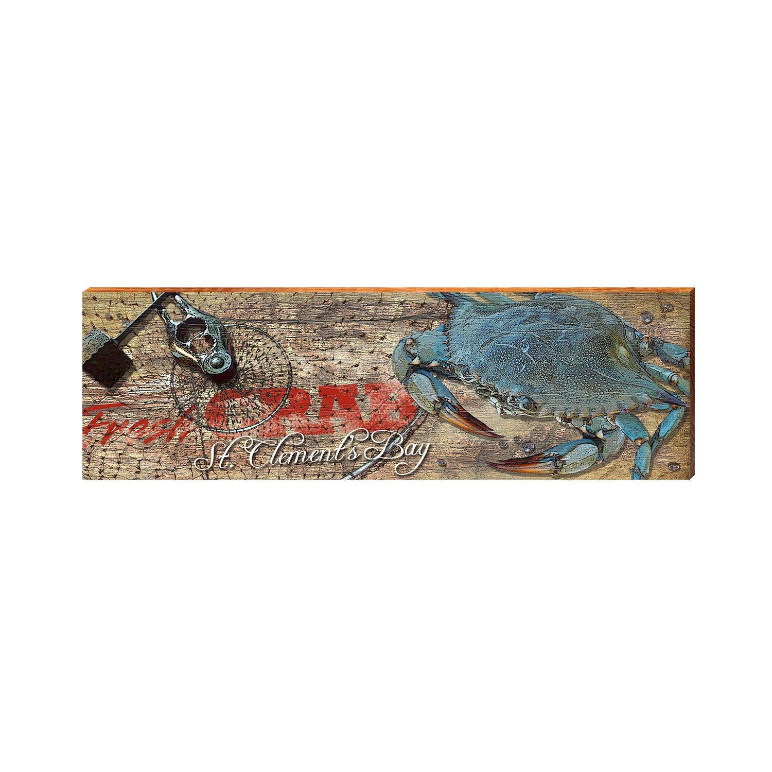 St. Clement’s Bay Blue Crab | Wall Art Print on Real Wood