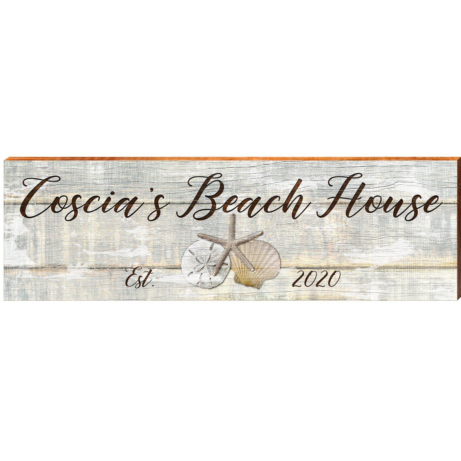 Coscia’s Beach House Triple Shells Grey | Wall Art Print on Real Wood