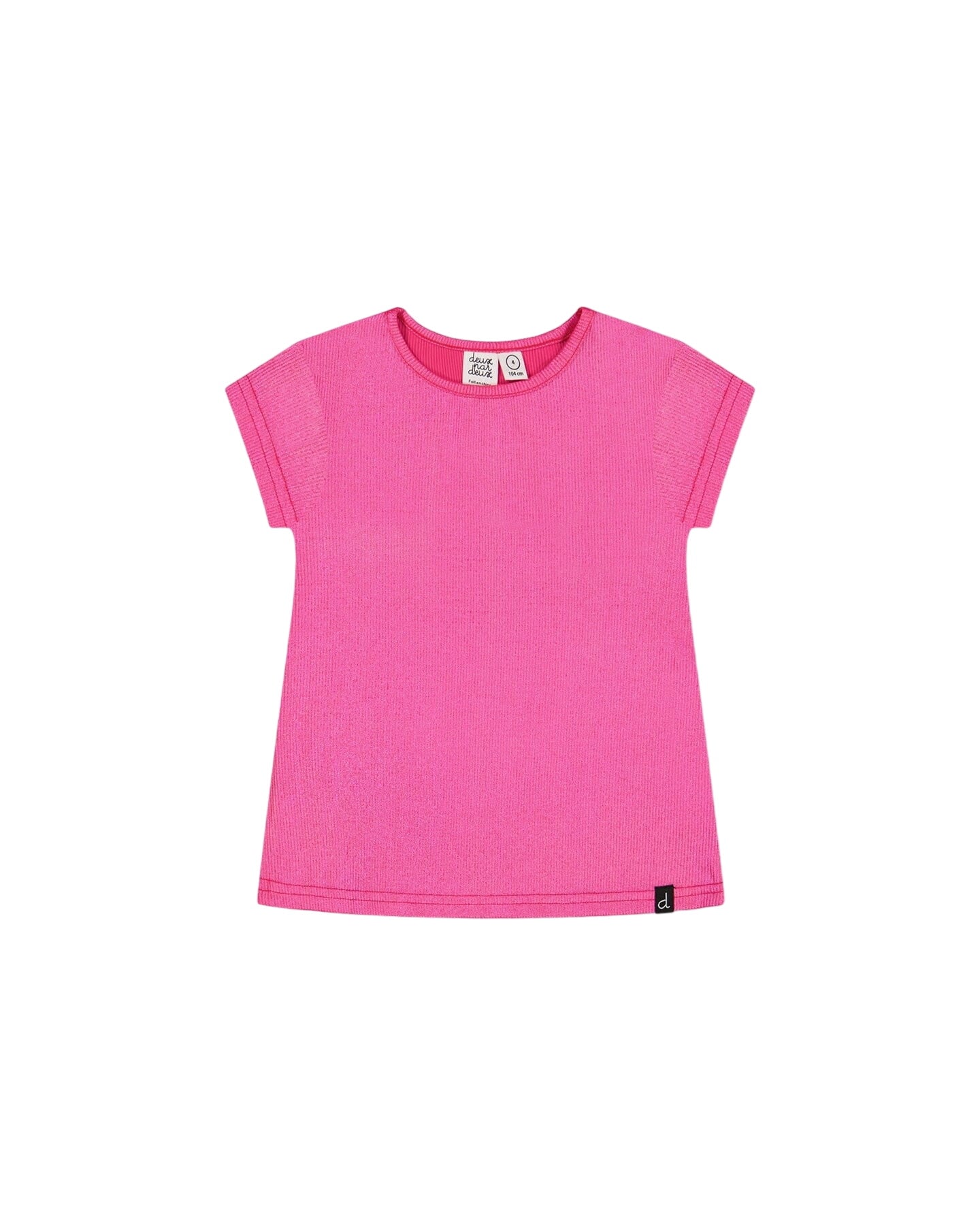 Bright Shiny Rib T-shirt Fuchsia Pink