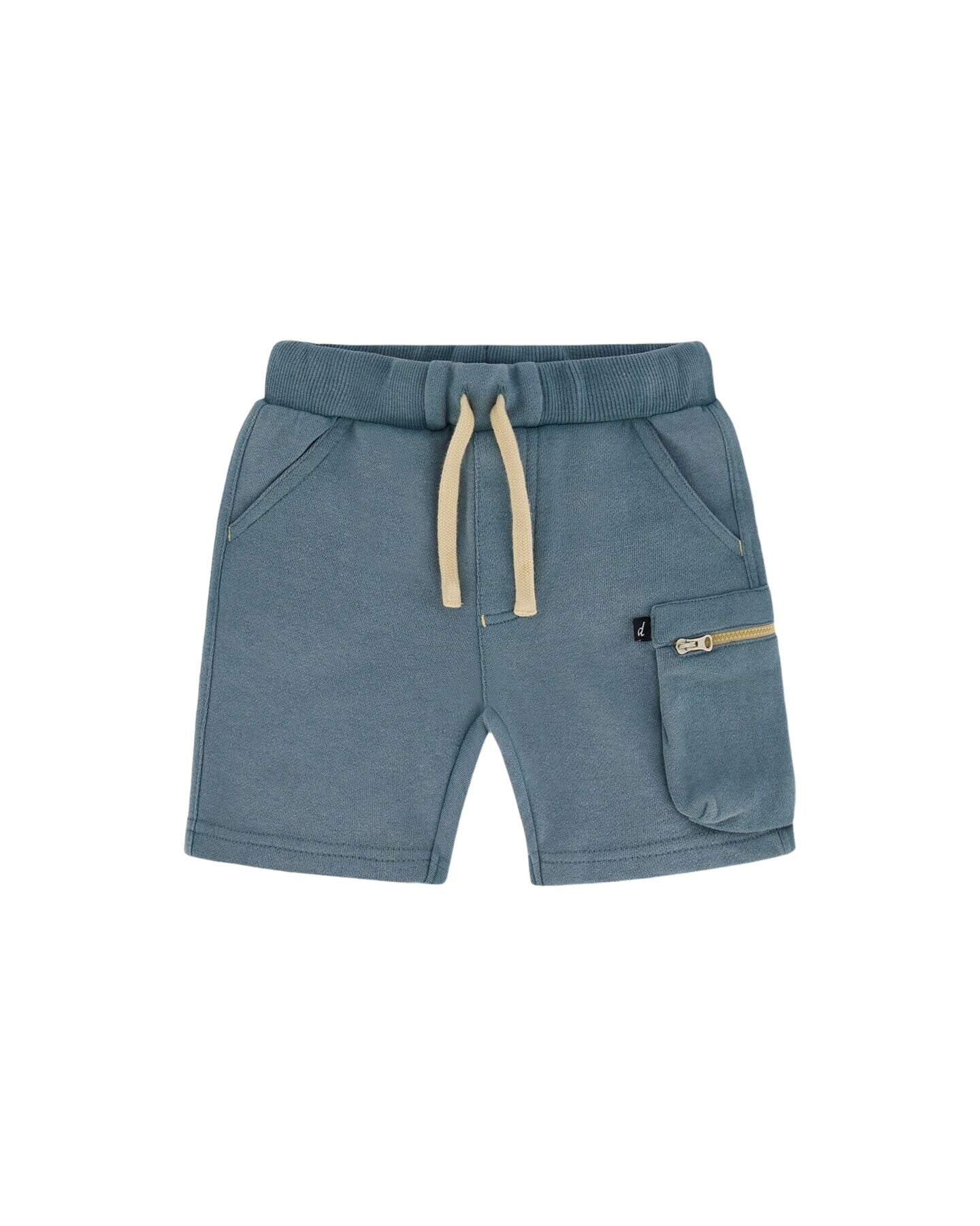 French Terry Short With Zipper Pocket Pine Green