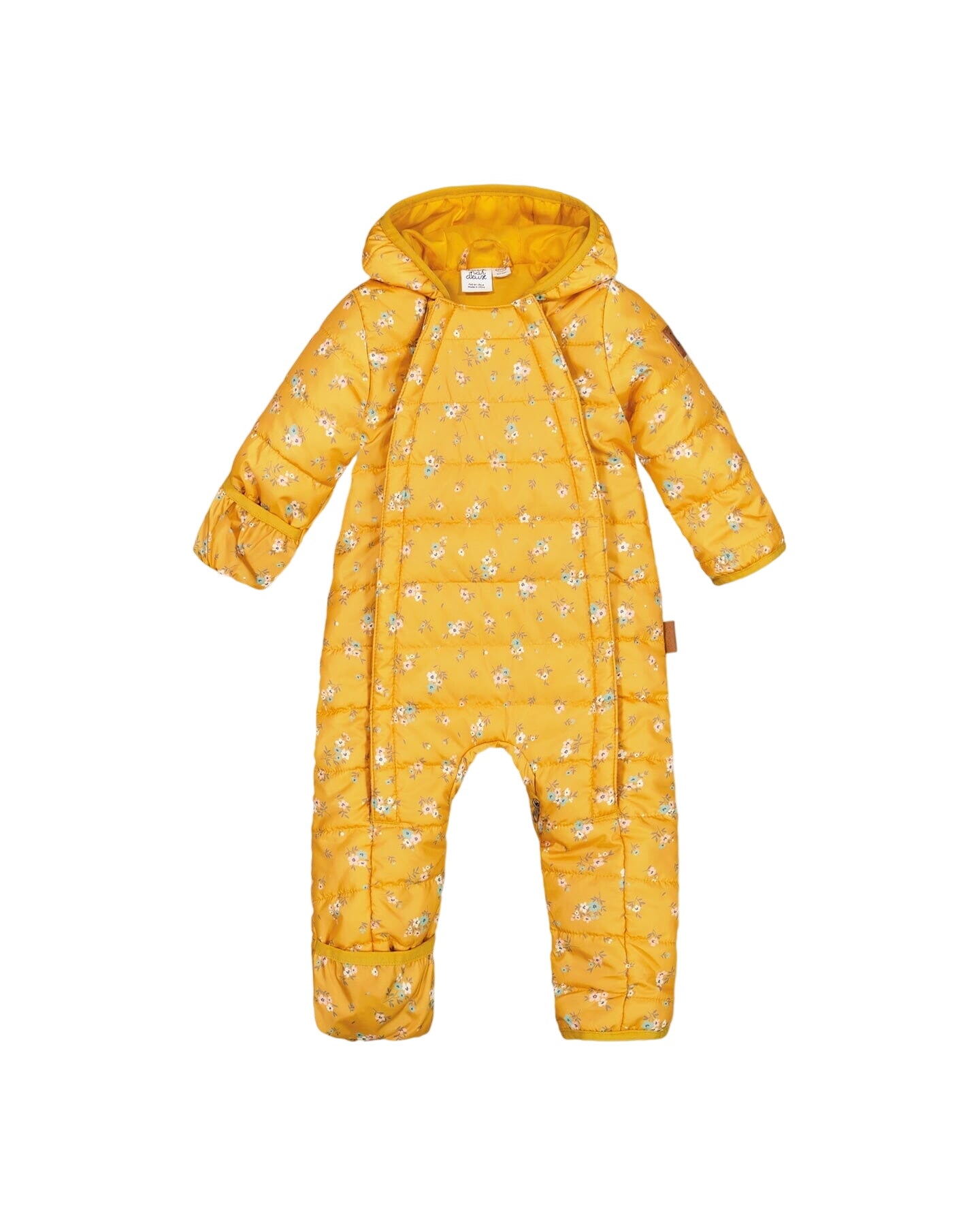 Baby Mid-season Quilted One Piece Jaune Little Flowers Print