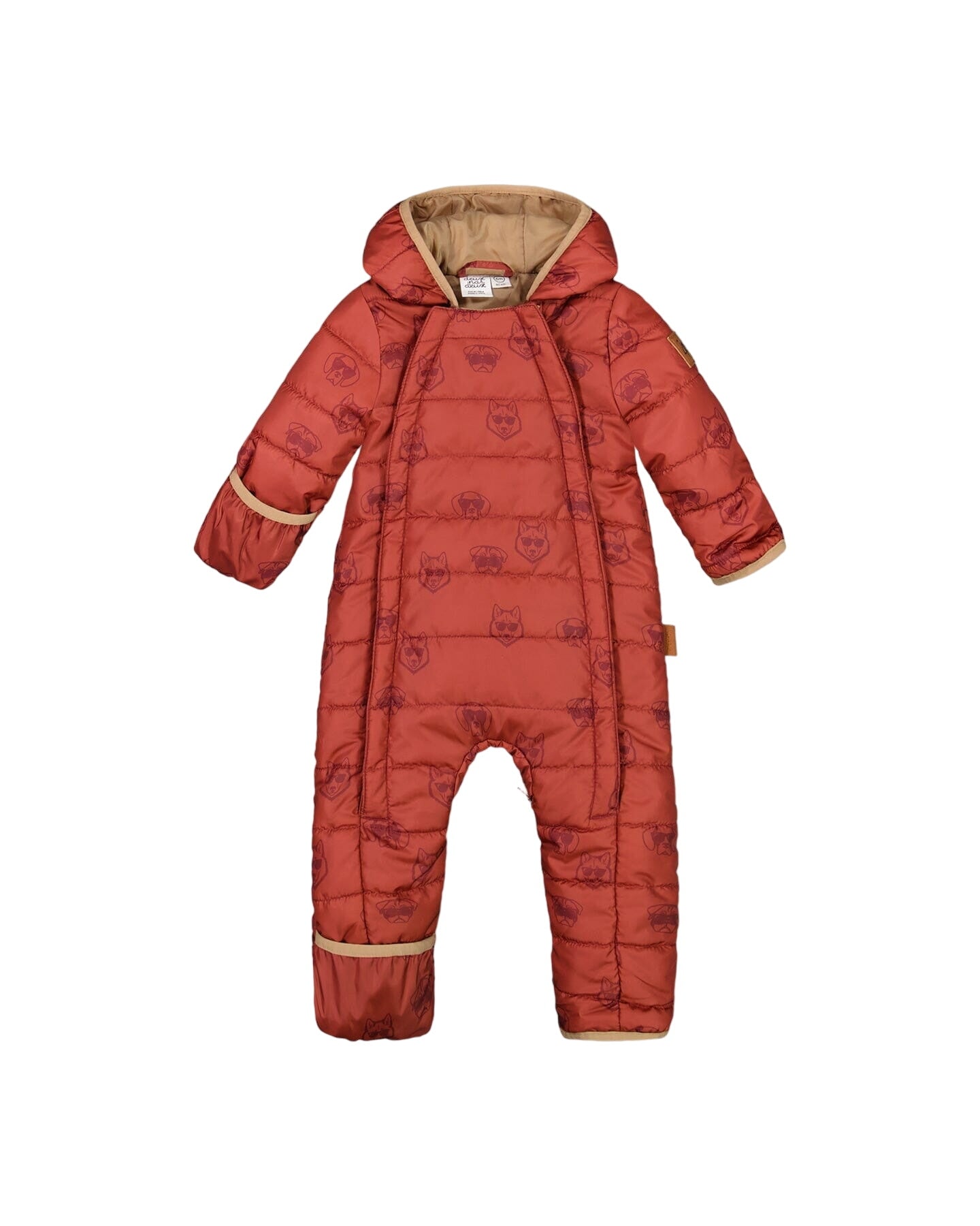 Baby Mid-season Quilted One Piece Printed Dogs Rust