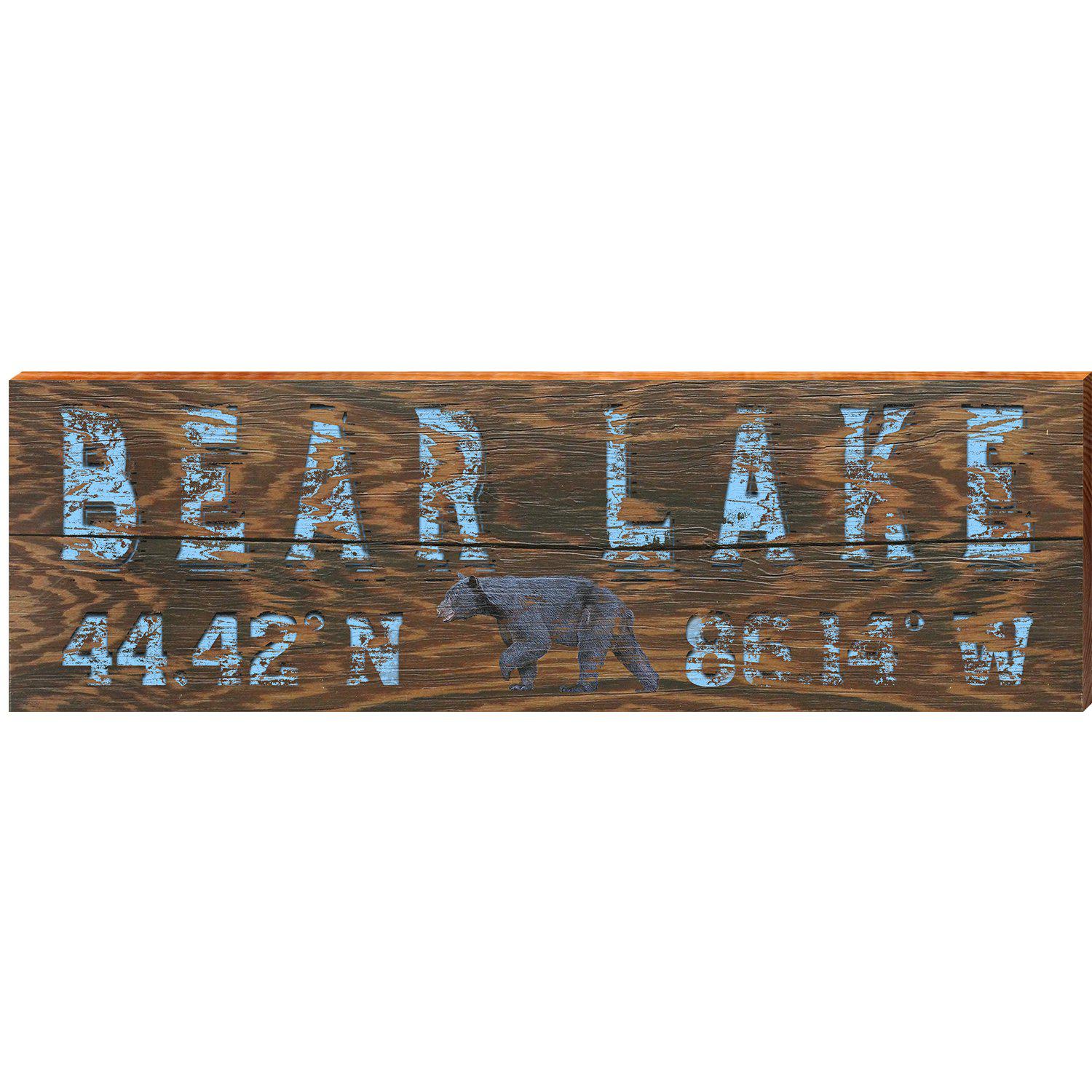 Bear Lake Black Bear Wood/Blue Latitude Longitude