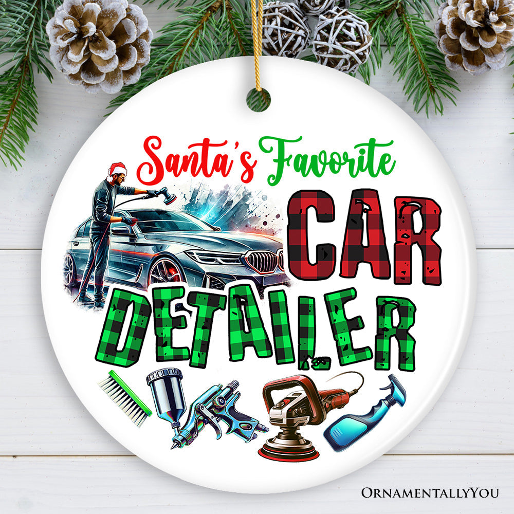 Santa’s Favorite Car Detailer Ornament, Christmas Appreciation Gift for Auto Detailing Experts