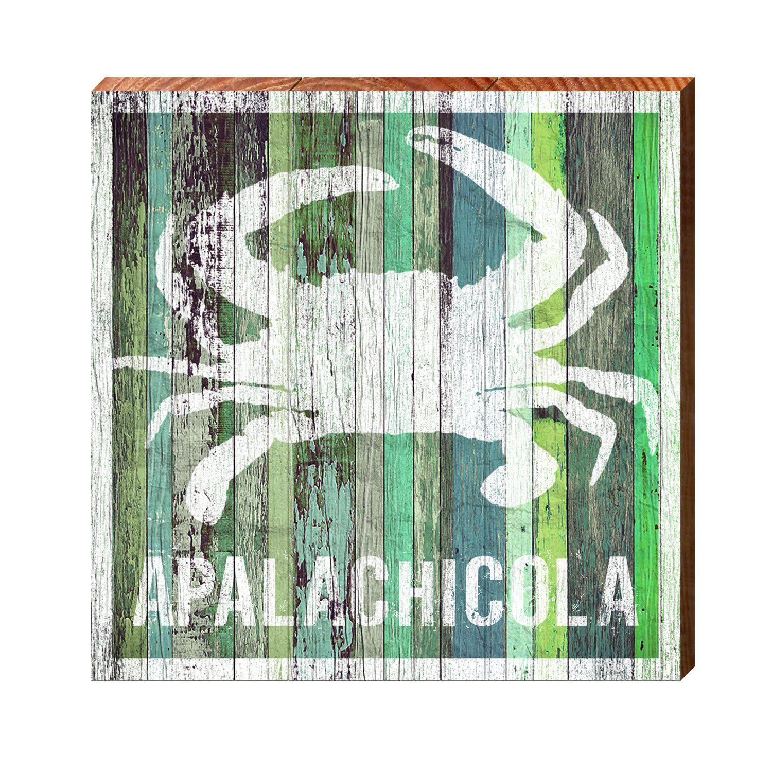 Apalachicola Crab Green Boards | Wall Art Print on Real Wood