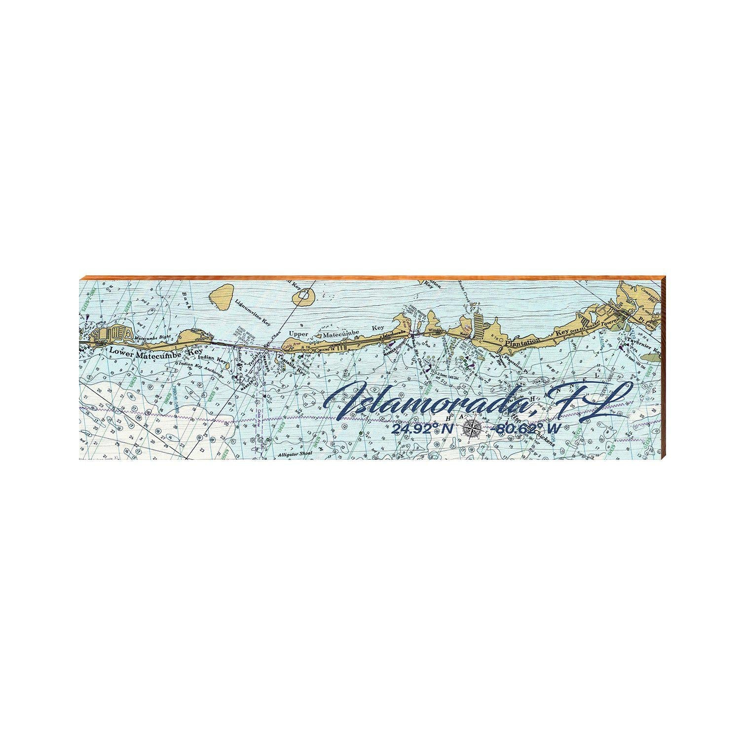 Islamorada NOAA Chart Map | Wall Art Print on Real Wood