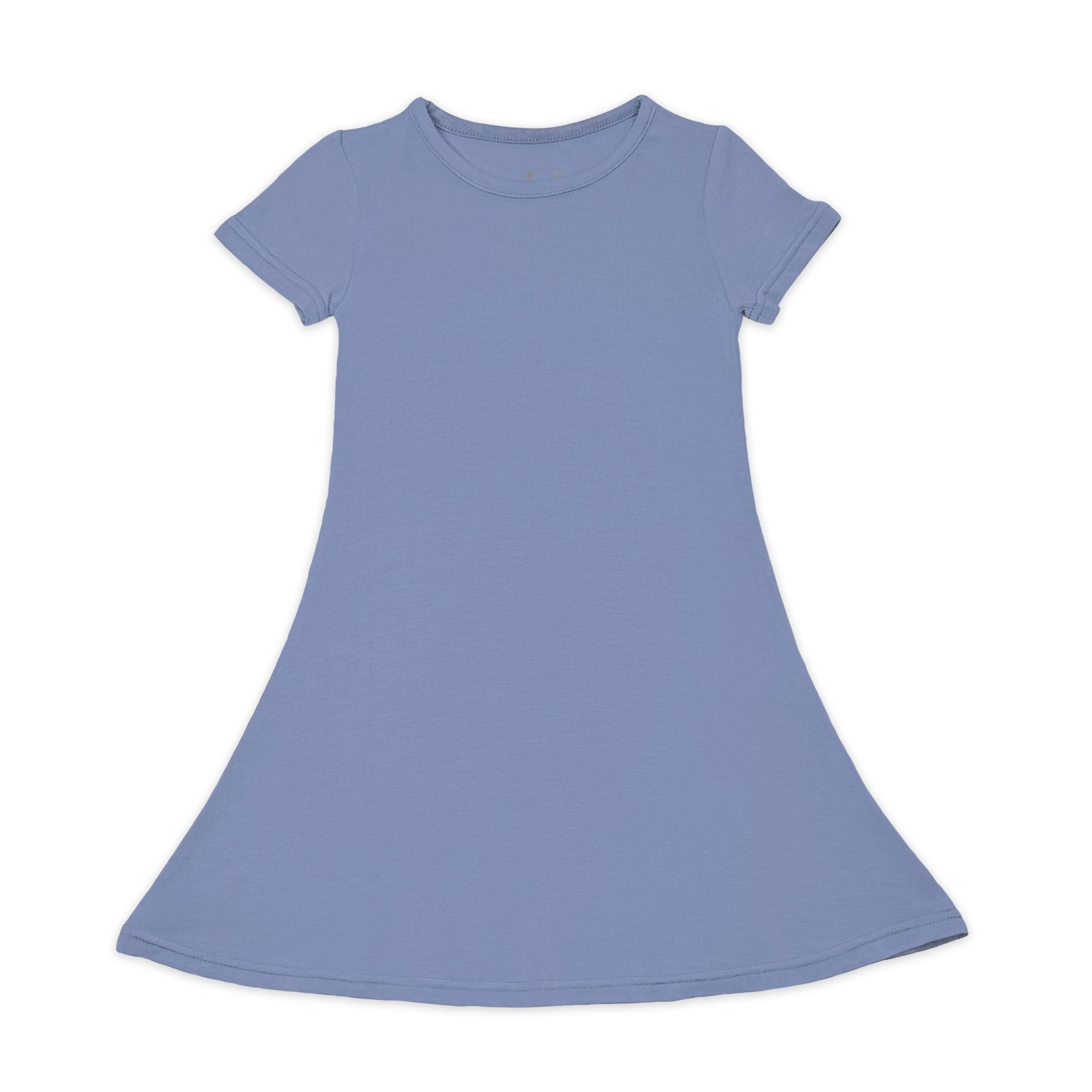 Mystic Blue Bamboo Girls’ Short Sleeve Dress