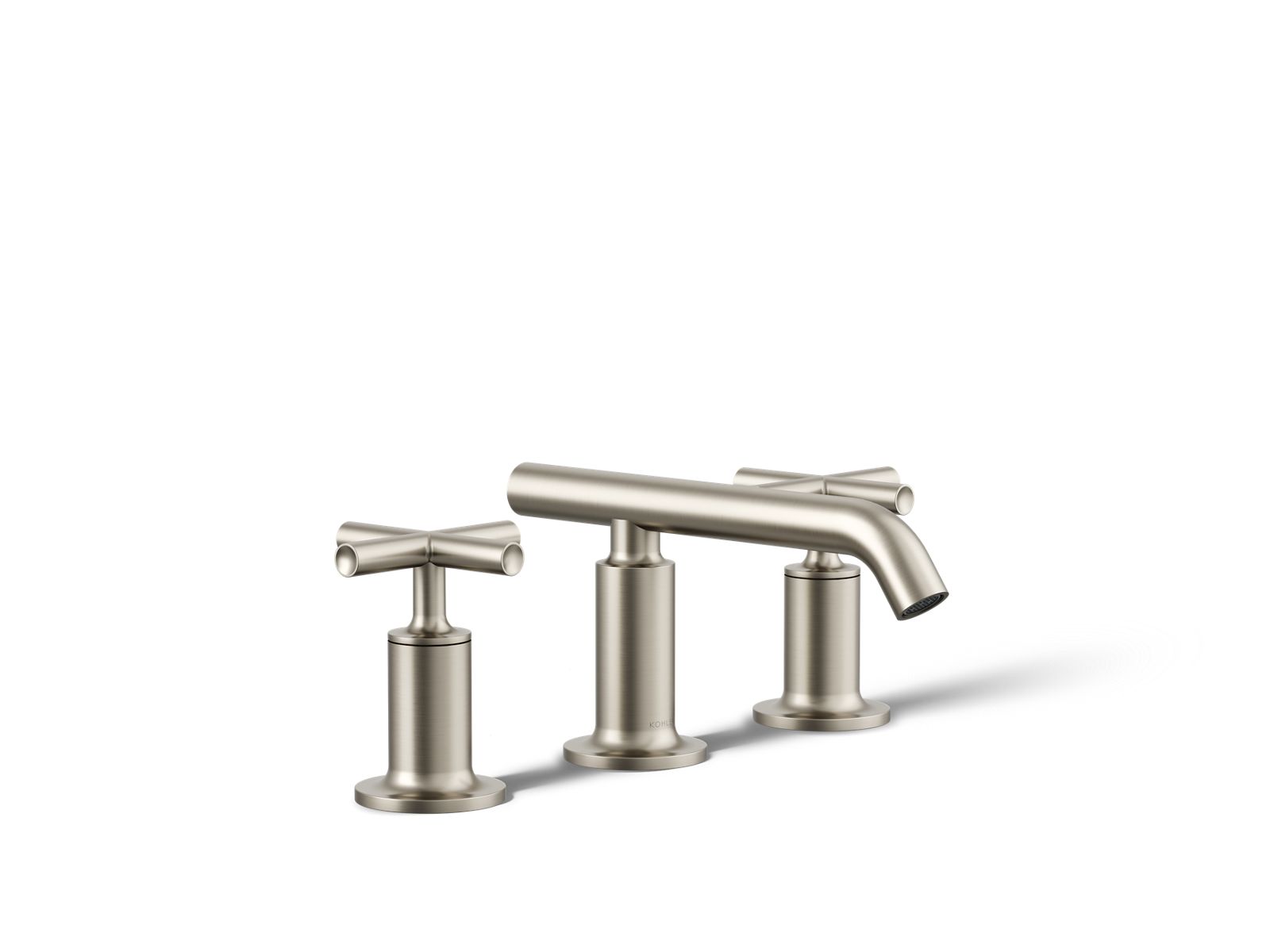 KOHLER K-14410-3-BN Purist Widespread Bathroom Sink Faucet With Cross Handles, 1.2 Gpm In Vibrant Brushed Nickel