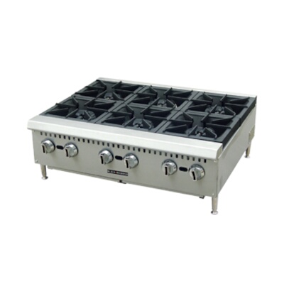 Black Diamond BDCTH-36 – Heavy Duty Natural Gas Hotplate, 6 Burner