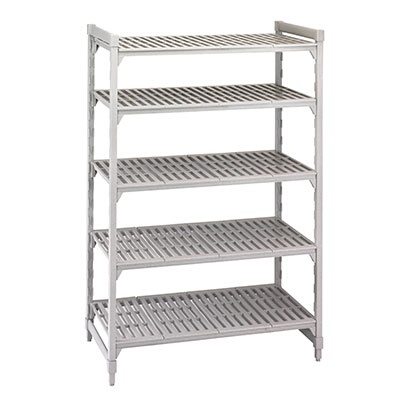 Cambro CPU217284V5PKG – Shelving Unit, 21″W x 72″L x 84″H,  (5) vented shelves, speckled gray