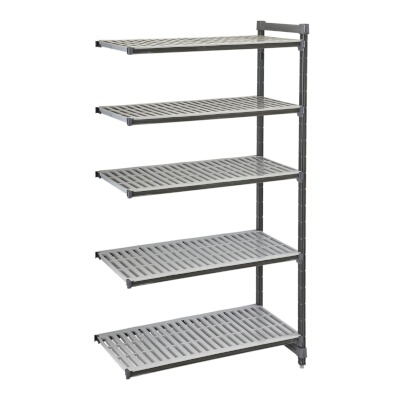 Cambro EXA184264V5480 – Add-On Shelving Unit, 18″W x 42″L x 64″H, (5) vented shelves, speckled gray