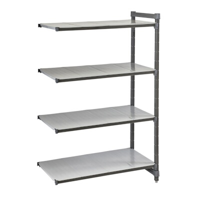 Cambro EXA215464S4480 – Add-On Shelving Unit, 21″W x 54″L x 64″H, (4) solid shelves, speckled gray