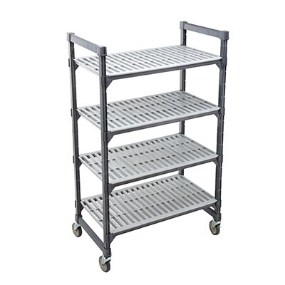 Cambro EXMU214870V4480 – Camshelving Mobile Unit, 21″W x 48″L x 70-1/4″H, 4-tier, speckled gray