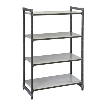 Cambro EXU212472S4480 – Shelving Unit, 21″W x 24″L x 72″H, (4) solid shelves, speckled gray