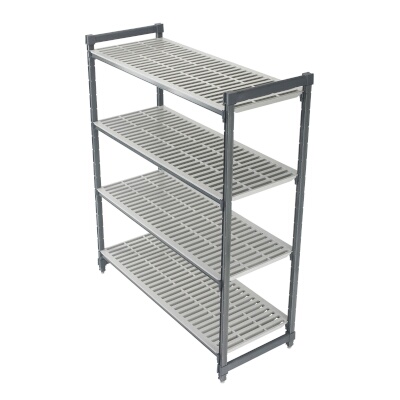 Cambro EXU242484V4480 – Shelving Unit, 24″W x 24″L x 84″H, (4) vented shelves, speckled gray