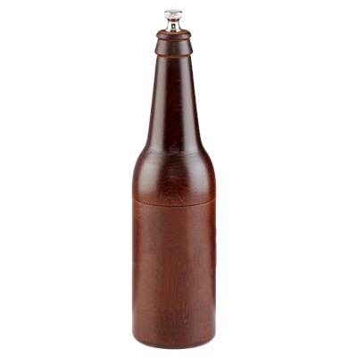 Chef Specialties 9050 – Beer Bottle Pepper Mill, 9-1/2″ high, walnut finish