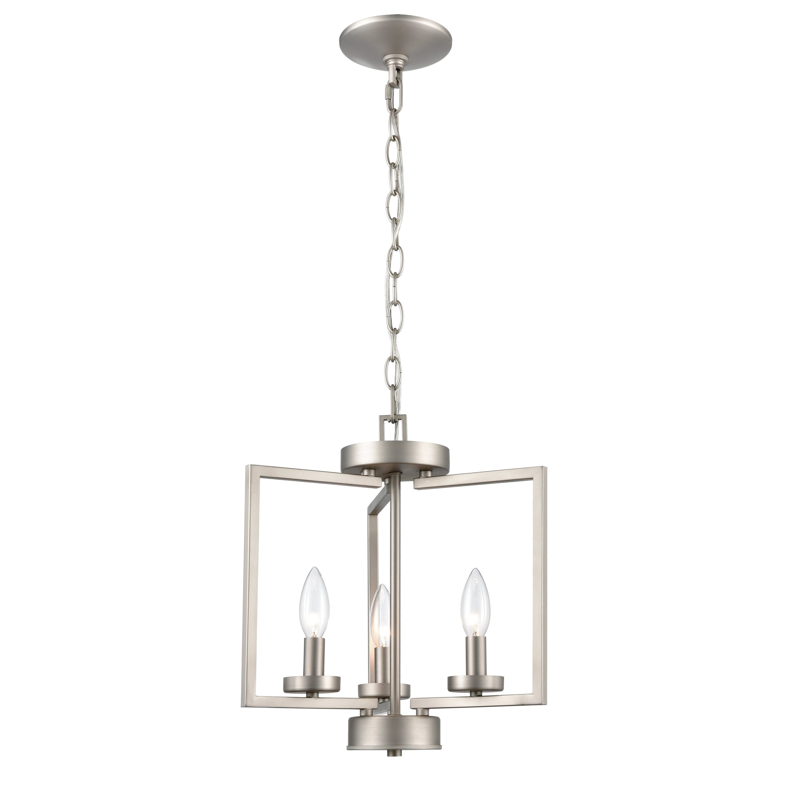 THOMAS CN240382 West End 14.5” Wide 3-Light Semi Flush Mount – Brushed Nickel