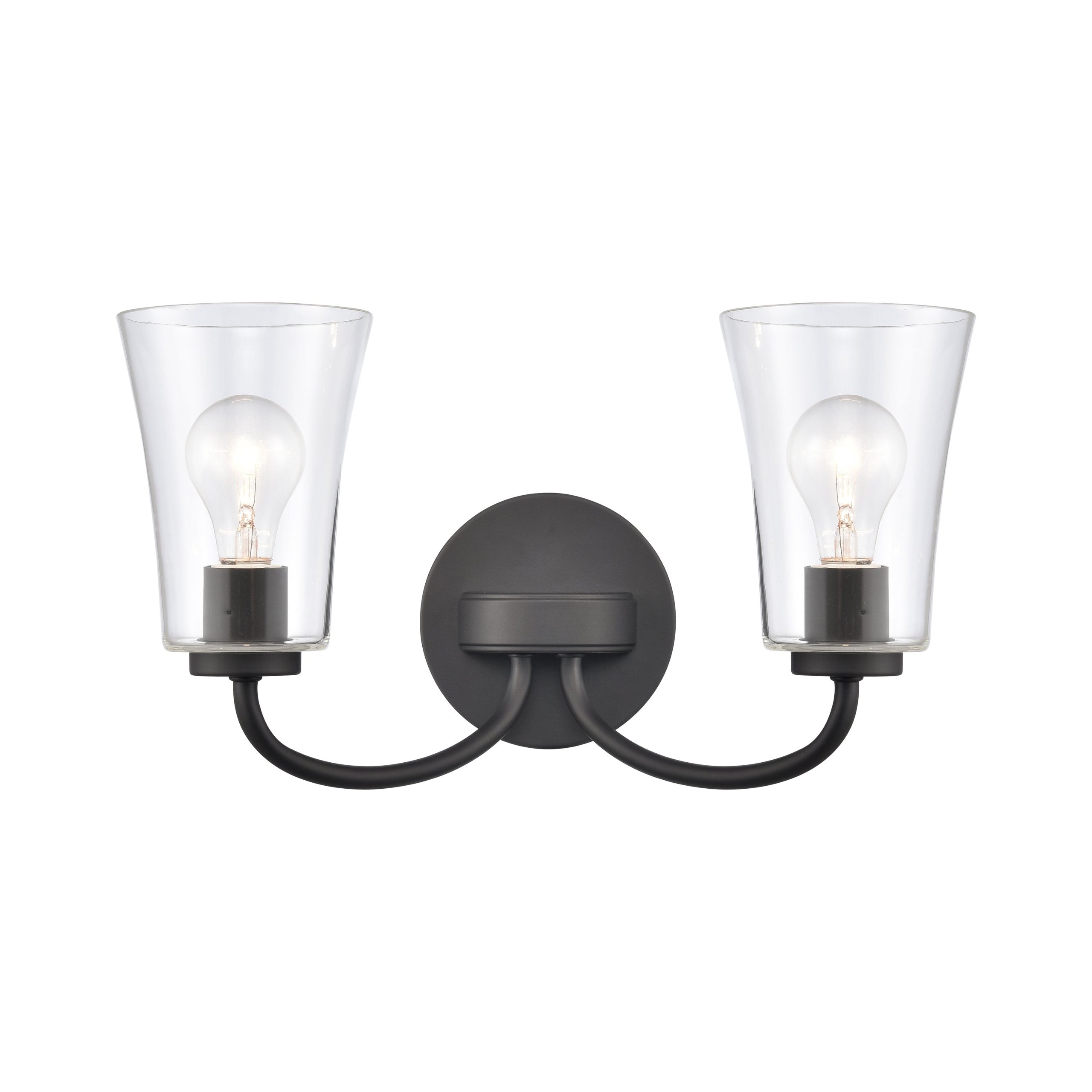 ELK SHOWROOM EC89253/2 Emily 17” Wide 2-Light Vanity Light – Matte Black