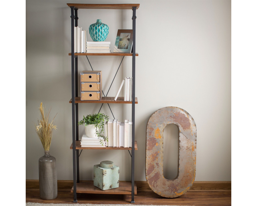 FaFurn – Industrial 4-Shelf Bookcase in Metal