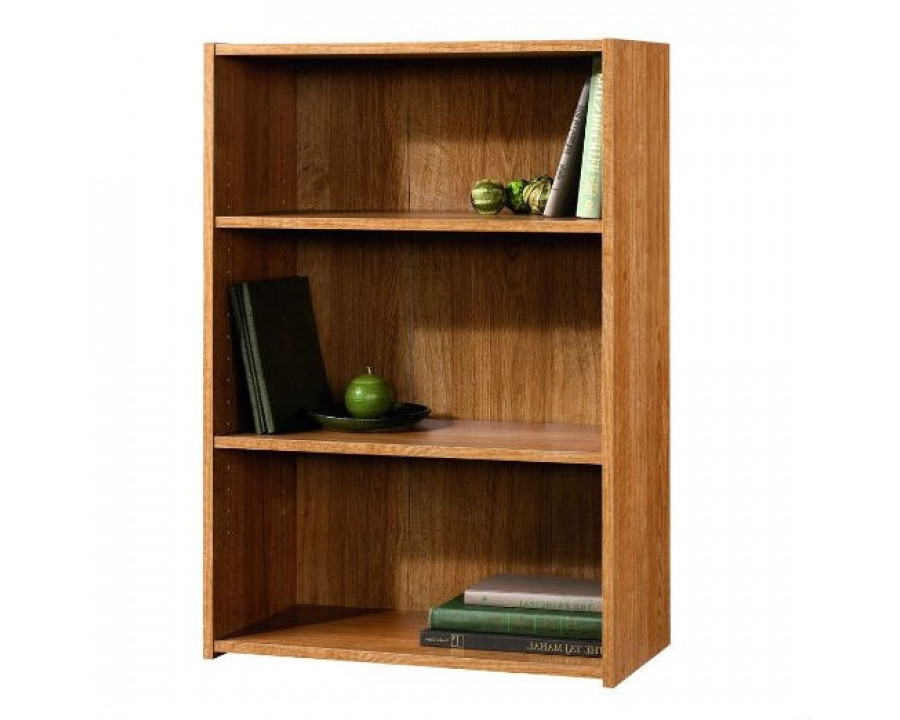 FaFurn – Modern 3-Shelf Bookcase with 2 Adjustable Shelves in Wood