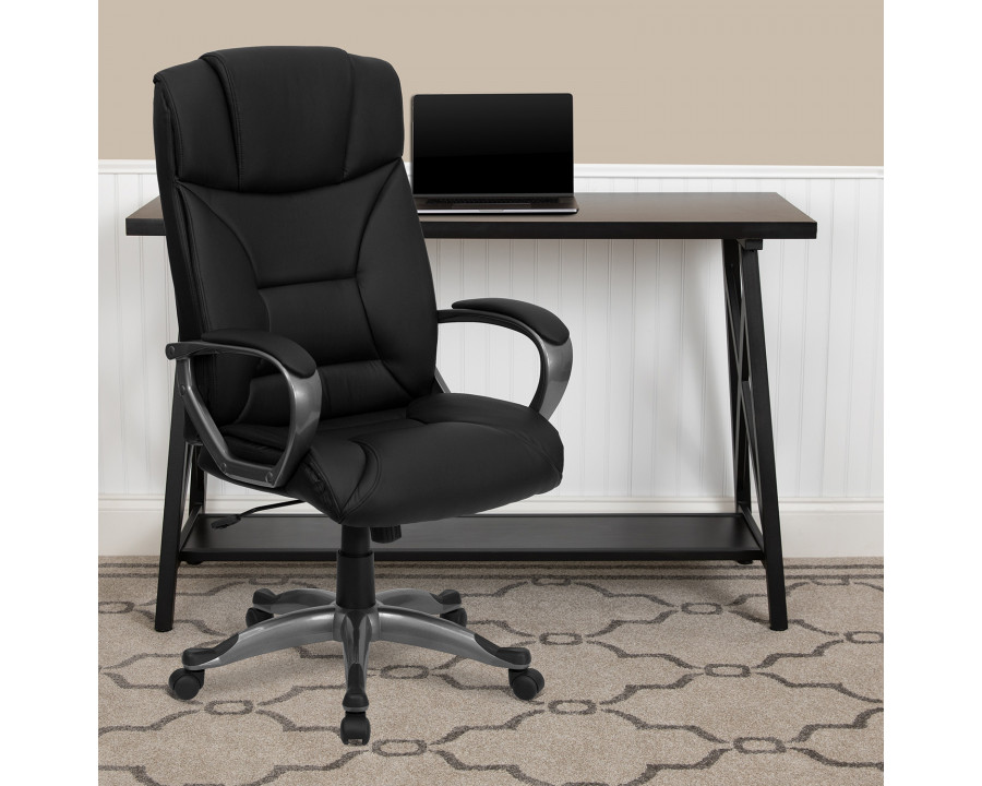 BLNK – Hansel LeatherSoft High-Back Executive Swivel Office Chair with Padded Arms