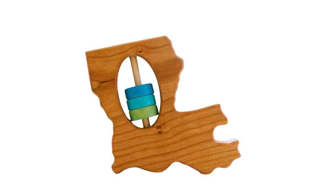 Louisiana State Wooden Baby Rattle™